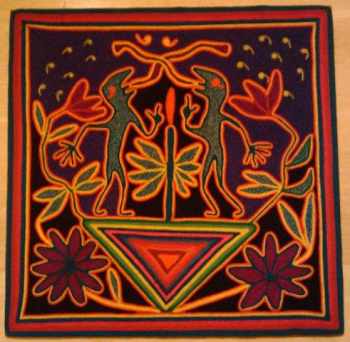 Huichol yarn painting