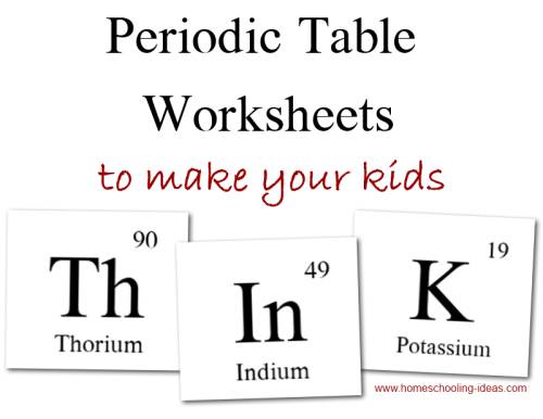 Periodic Table Worksheets to make your kids THINK