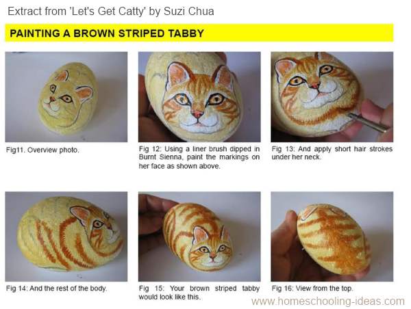Rock Painting Tutorial - Let's Get Catty by Suzi Chua+