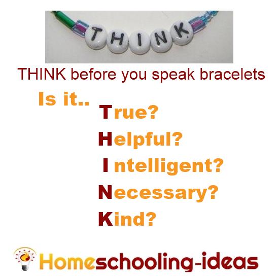 Think before you speak bracelets