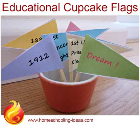 100 Day Activities - Cupcake flags