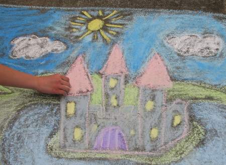 Homemade chalk drawing