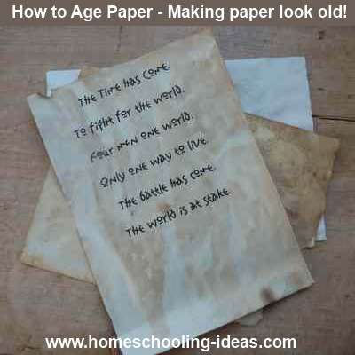 Make paper look like antique parchment for your homeschool lapbooks and journals.