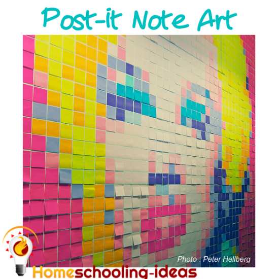 Post it Note Art Homeschooling Project